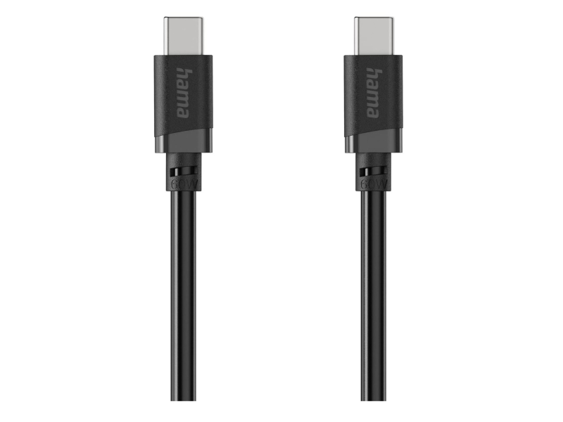 Hama Kabel ładujacy/data USB-C 60W 2m czarny