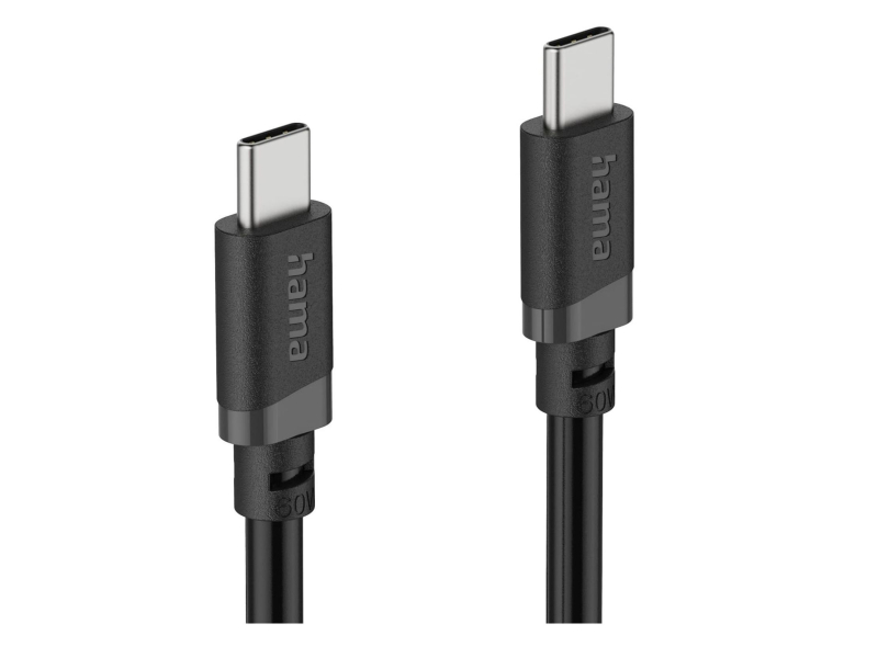 Hama Kabel ładujacy/data USB-C 60W 2m czarny