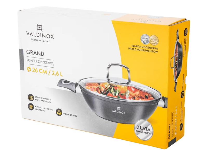 Altom Valdinox Grand rondel 26cm 2,6l. z pokrywą szklaną