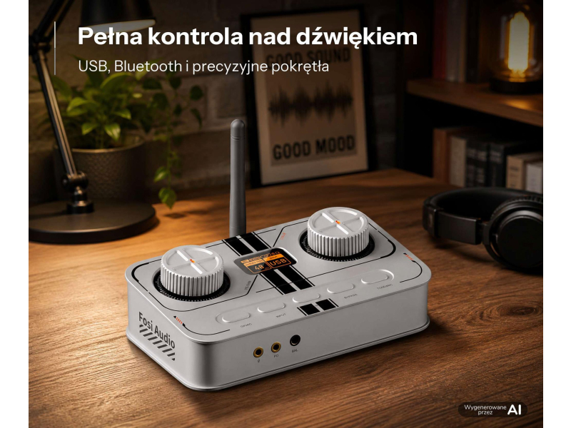 Fosi Audio K7 silver - wzmacniacz słuchawkowy z DAC do HiFi
