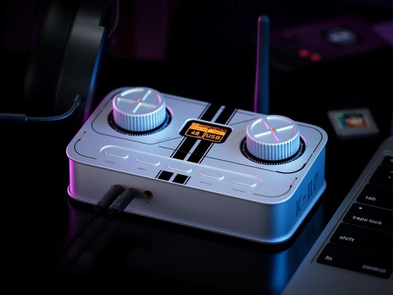 Fosi Audio K7 silver - wzmacniacz słuchawkowy z DAC do HiFi