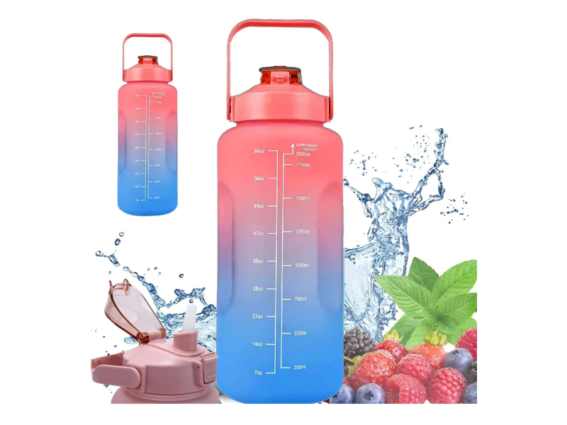 ExtraLink Butelka motywacyjna bidon na wodę 2000ml czerwono-niebieska