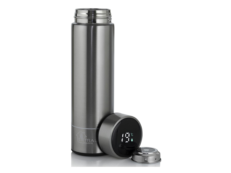 ExtraLink Travel Mug Srebrny Kubek termiczny Termos z wyświetlaczem LE