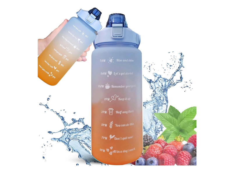 ExtraLink Butelka motywacyjna bidon na wodę 2000ml niebiesko-pomarańcz