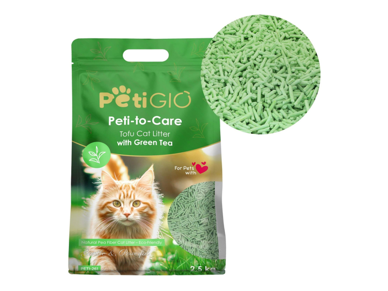 PetiGIO PETI-261 żwirek do kuwety TOFU 2,5 kg zielona herbata