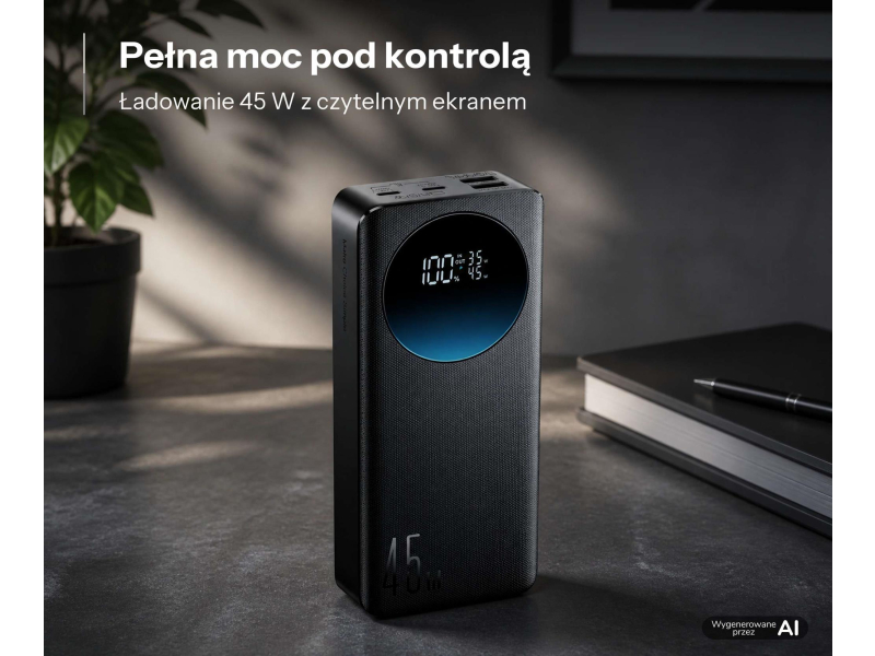 JoyRoom Powerbank 20000 mAh 45W z wyświetlaczem 2x USB-A 2x USB-C