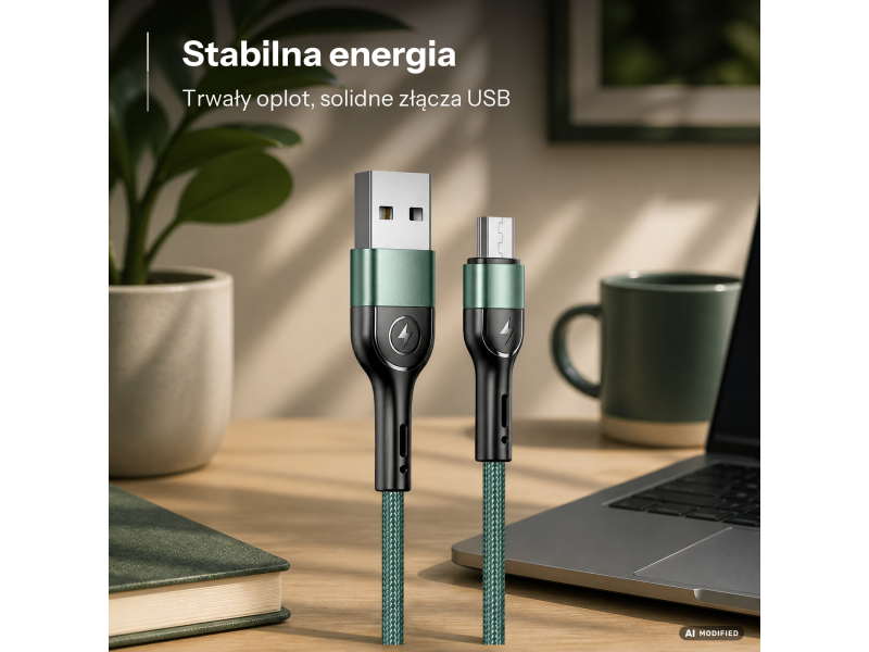 USAMS Kabel pleciony U55 2A micro USB