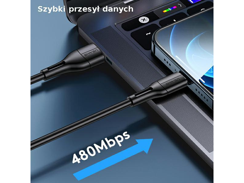 USAMS Kabel U68 USB-C 2A Fast Charge 1m niebieski SJ501USB03