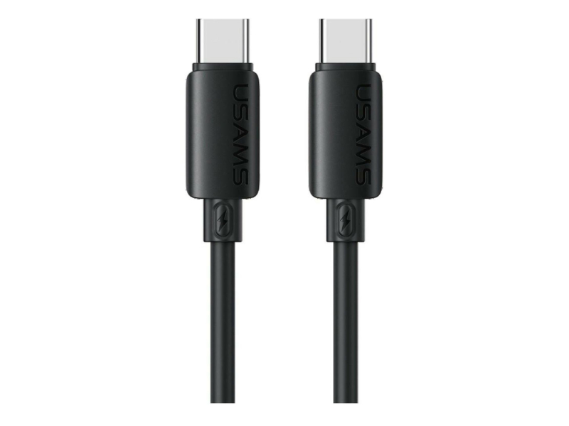USAMS Kabel 60W 3A Silicone Fast Charging USB-C do USB-C czarny