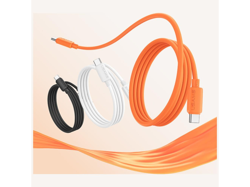 USAMS Kabel 60W 3A Silicone Fast Charging USB-C do USB-C czarny