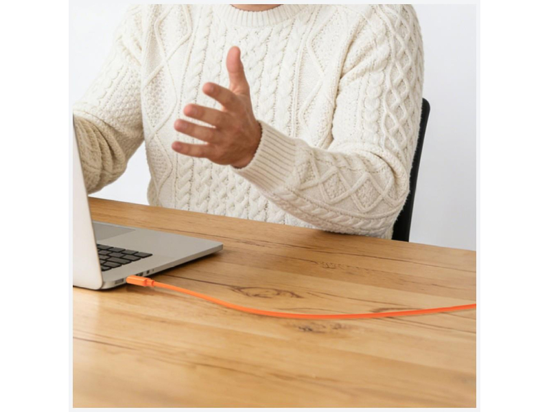 USAMS Kabel 60W 3A Silicone Fast Charging USB-C do USB-C pomarańcz
