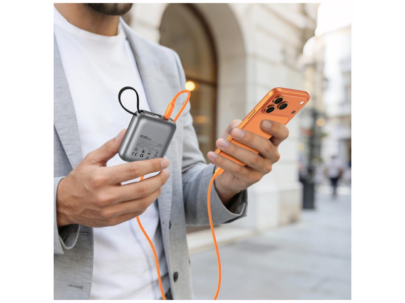 USAMS Kabel 60W 3A Silicone Fast Charging USB-C do USB-C pomarańcz