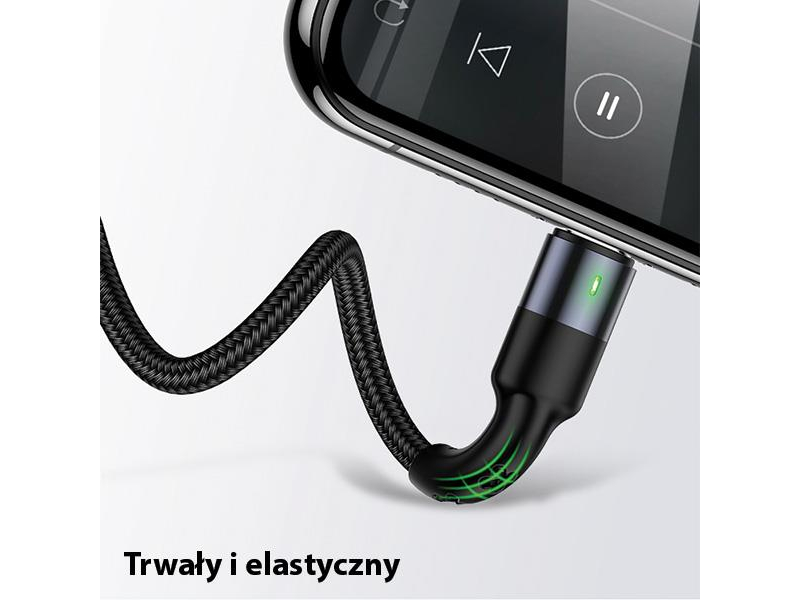 USAMS Kabel pleciony 3w1 0,35m 2A (lightning/microUSB/USB-C)