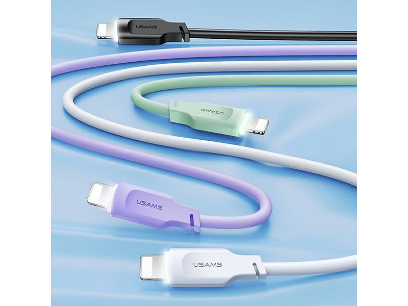 USAMS Kabel lightning 2,4A 1,2m Fast Charging purpurowy