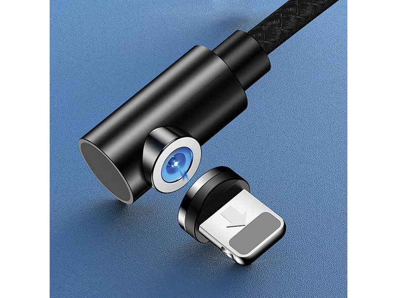 USAMS Kabel lightning 1m kątowy magnetyczny czerwony