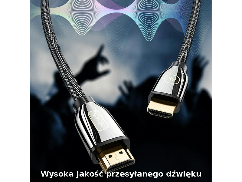 USAMS Kabel HDMI - HDMI 3m Ultra HD U67 2,1 8K czarny