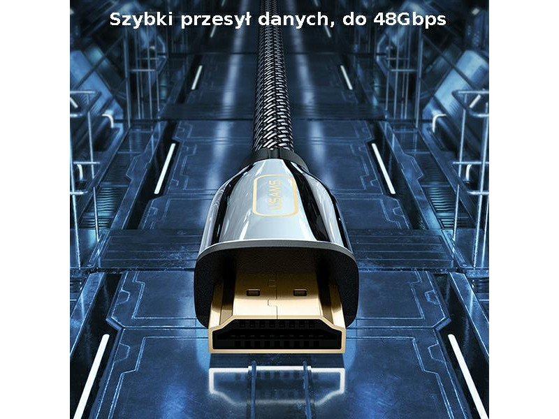 USAMS Kabel HDMI - HDMI 3m Ultra HD U67 2,1 8K czarny