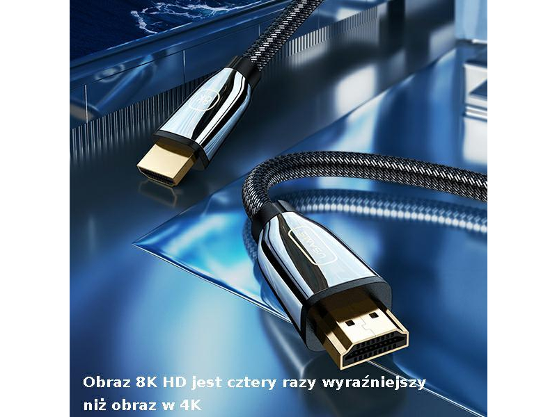 USAMS Kabel HDMI - HDMI 3m Ultra HD U67 2,1 8K czarny