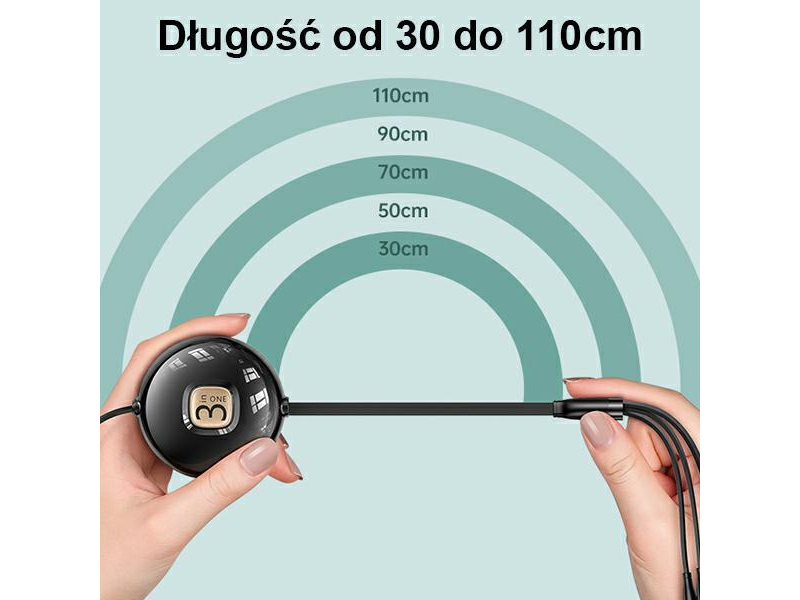 USAMS Kabel 3w1 1m niebieski/blue(lightning/microUSB/USB-C