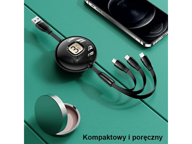 USAMS Kabel 3w1 1m niebieski/blue(lightning/microUSB/USB-C