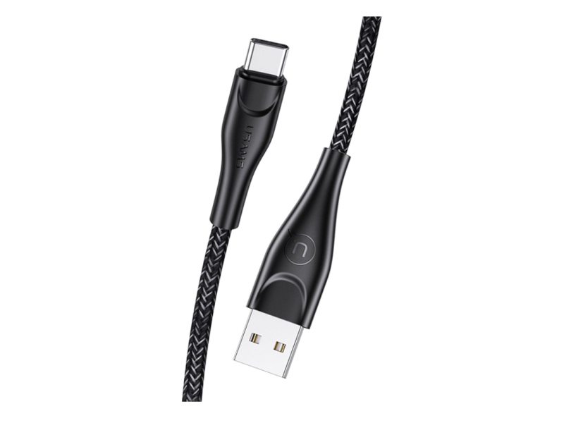 USAMS Kabel pleciony U41 USB-C 1m 2A czarny SJ392USB01