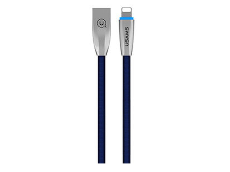 USAMS Kabel pleciony U-Light Lightning niebieski 1,2m
