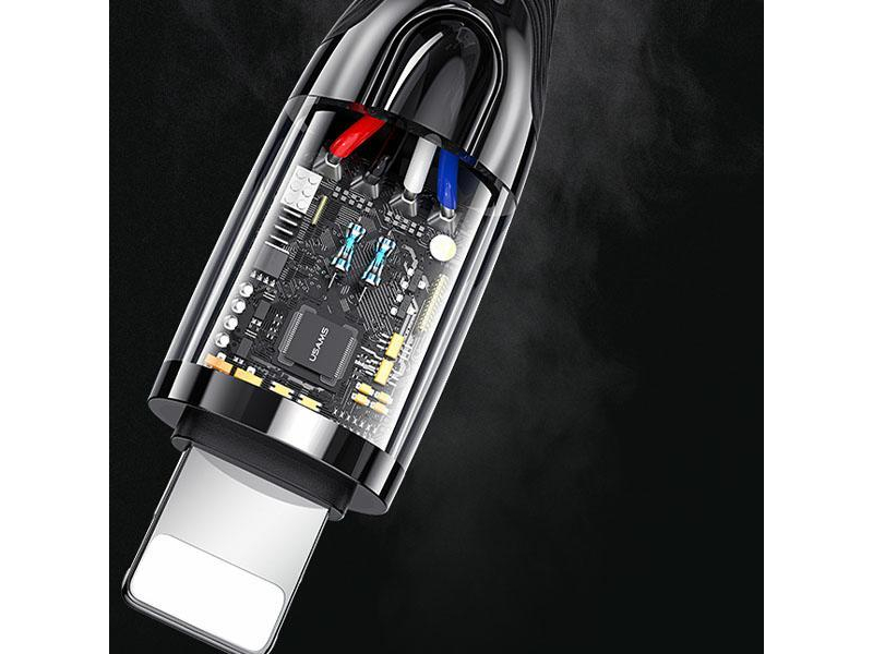 USAMS Kabel pleciony C/Lightning Smart Power-off 20W 1,2m zielony