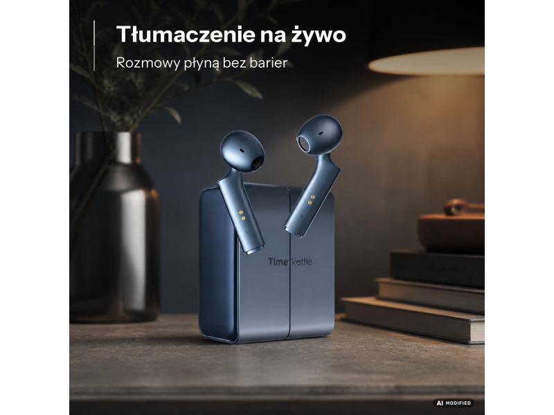 TimeKettle Słuchawki Tłumaczące W4 niebieskie