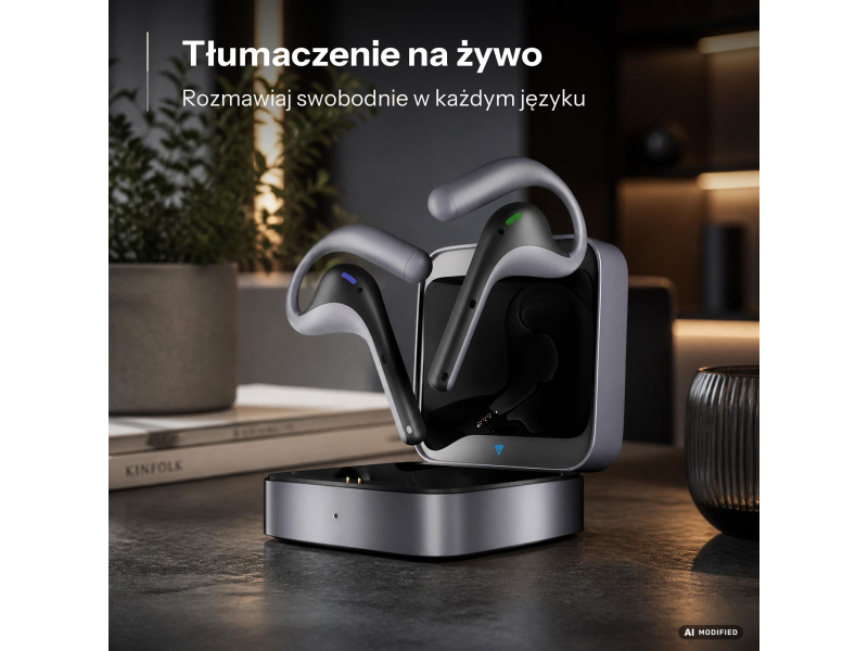 TimeKettle Słuchawki Tłumaczące W4 Pro srebrne