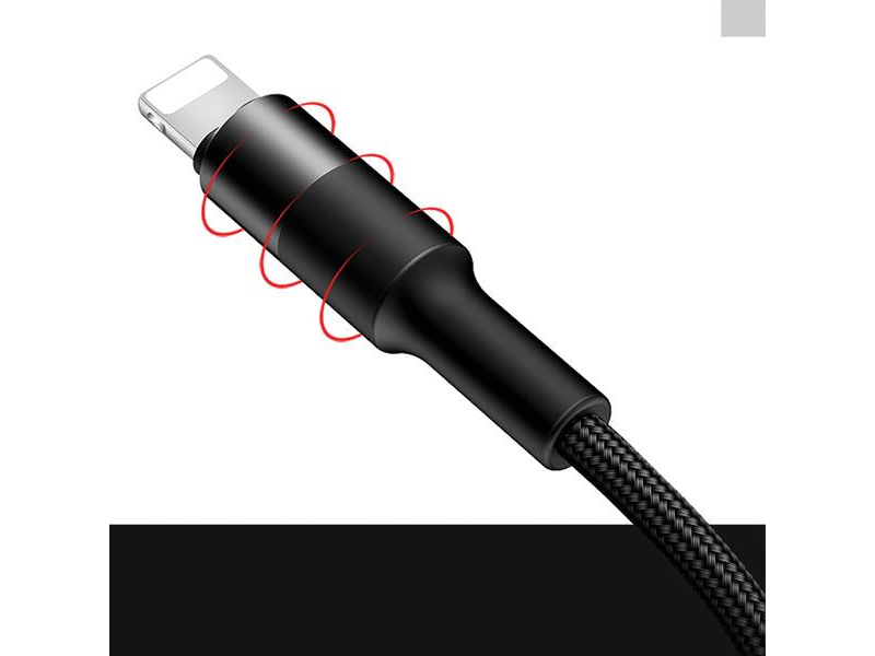 USAMS Kabel pleciony 3w1 1,5m 2A czarny