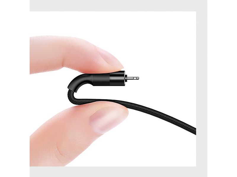USAMS Kabel pleciony 3w1 1,5m 2A czarny