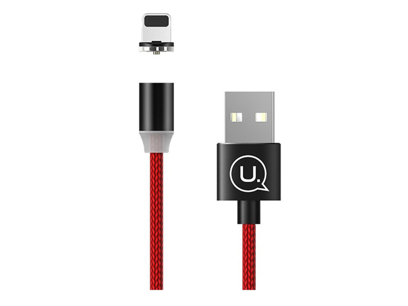USAMS Kabel magnetyczny U-Sure lightning 1m 2,1A pleciony czerwony