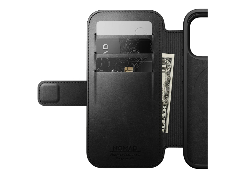 Nomad Modern Leather Folio do iPhone 18 Pro / 17 Pro MagSafe (czarny)