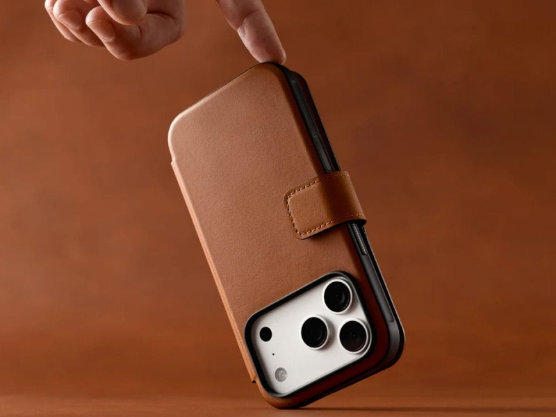 Nomad Modern Leather Folio do iPhone 18 Pro / 17 Pro MagSafe (sadd)