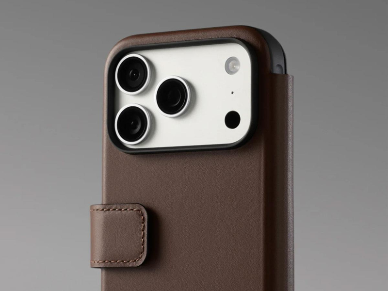 Nomad Modern Leather Folio do iPhone 18 Pro / 17 Pro MagSafe (brązowy)