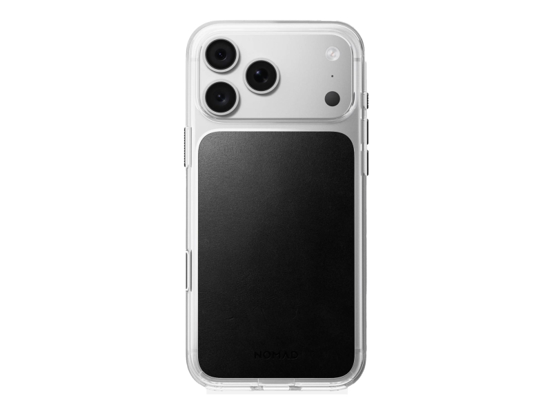 Nomad Clear Leather Case do iPhone 18 Pro / 17 Pro MagSafe (black)