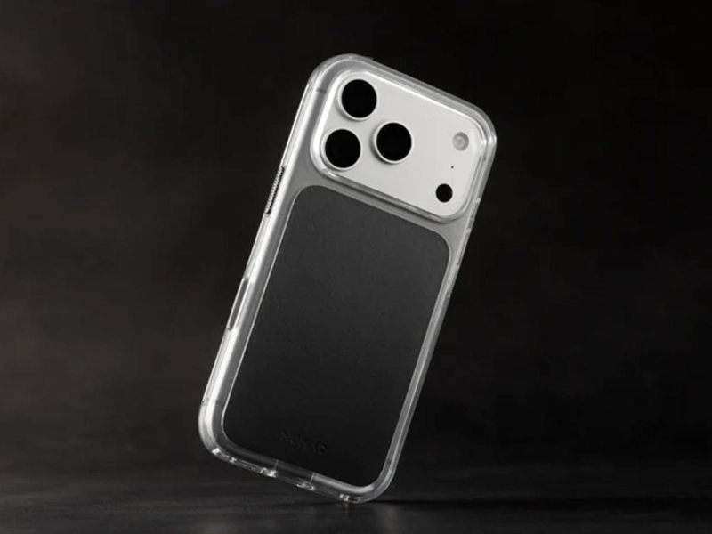 Nomad Clear Leather Case do iPhone 18 Pro / 17 Pro MagSafe (black)