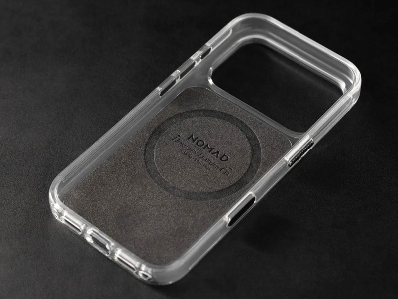 Nomad Clear Leather Case do iPhone 18 Pro / 17 Pro MagSafe (black)