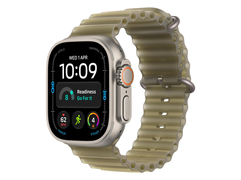 Apple 49mm Translucent Kelp Ocean Band - Natural Titanium Finish