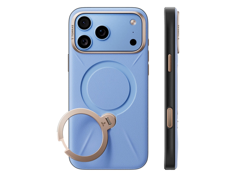 TORRAS Ostand Q3 VegSkin do iPhone 18 Pro / 17 Pro MagSafe (blue)