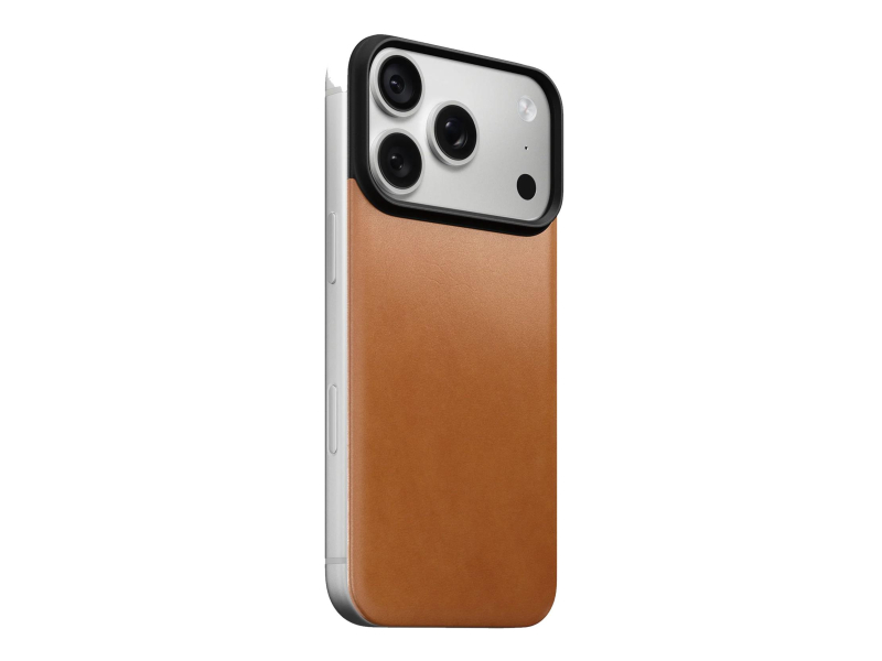 Nomad Magnetic Leather Back iPhone 18 Pro / 17 Pro MagSafe (saddle)