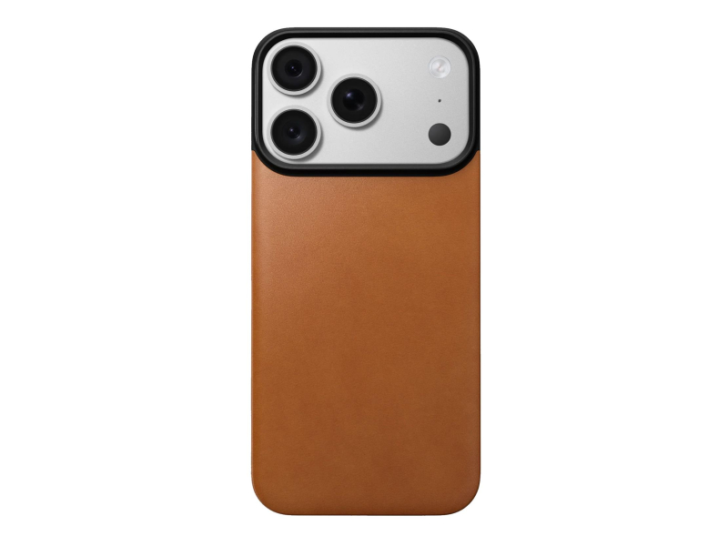 Nomad Magnetic Leather Back iPhone 18 Pro / 17 Pro MagSafe (saddle)