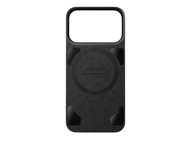 Nomad Magnetic Leather Back iPhone 18 Pro / 17 Pro MagSafe (saddle)