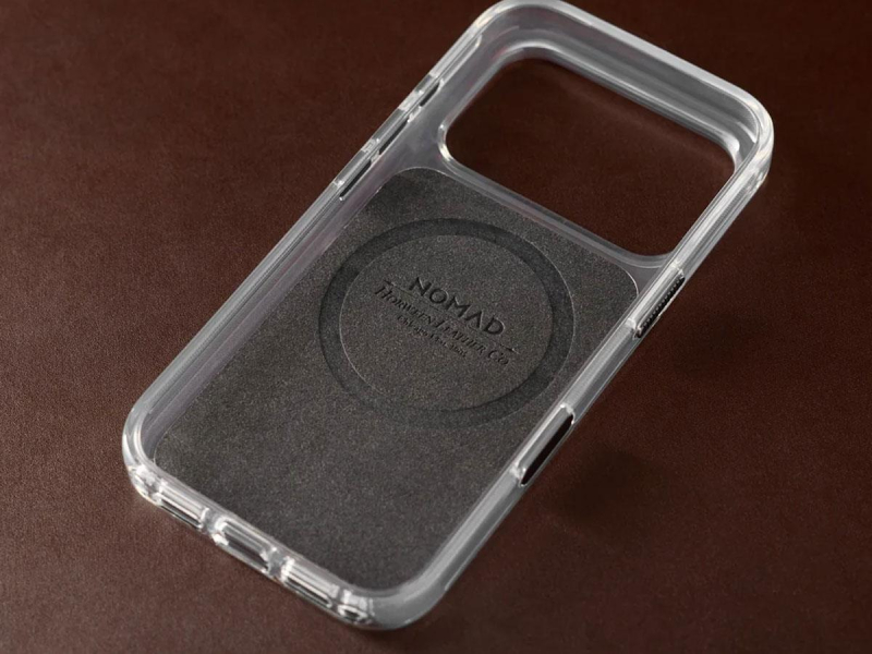 Nomad Clear Leather Case do iPhone 18 Pro Max / 17 Pro Max MagSafe