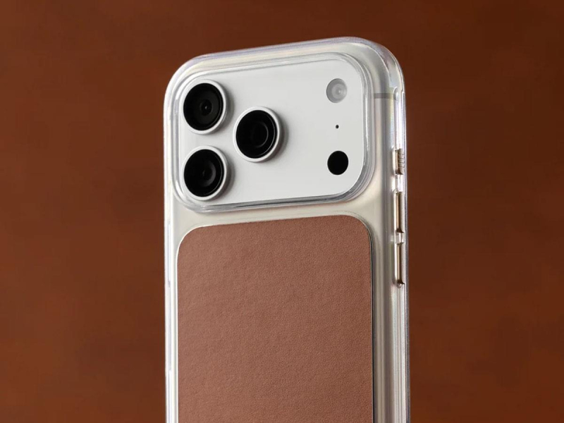 Nomad Clear Leather Case do iPhone 18 Pro / 17 Pro MagSafe (saddle)