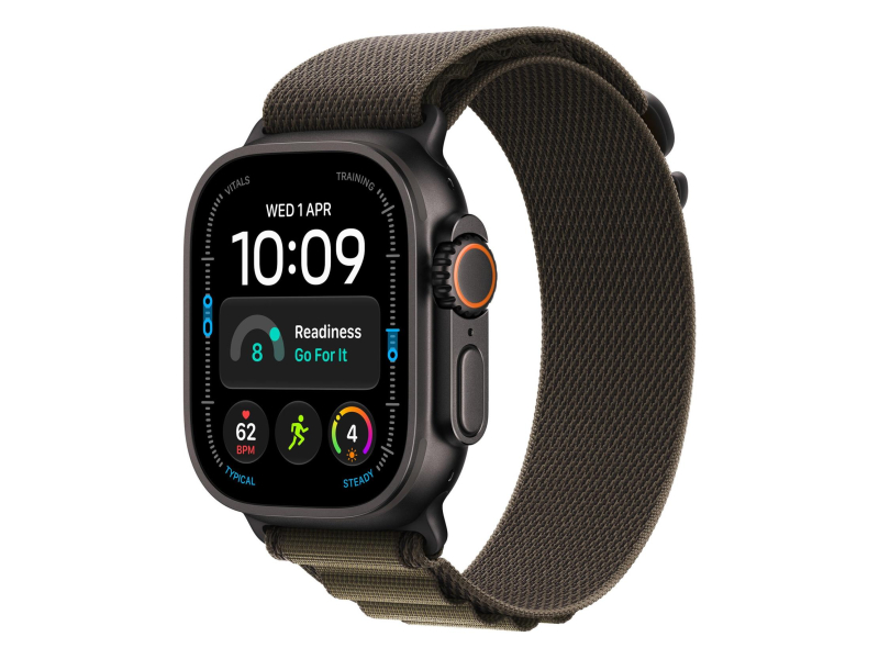 Apple 49mm Dark Olive Alpine Loop - Medium - Black Titanium Finish