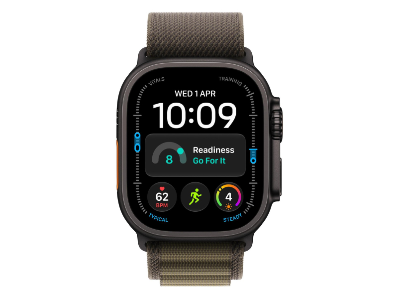Apple 49mm Dark Olive Alpine Loop - Medium - Black Titanium Finish