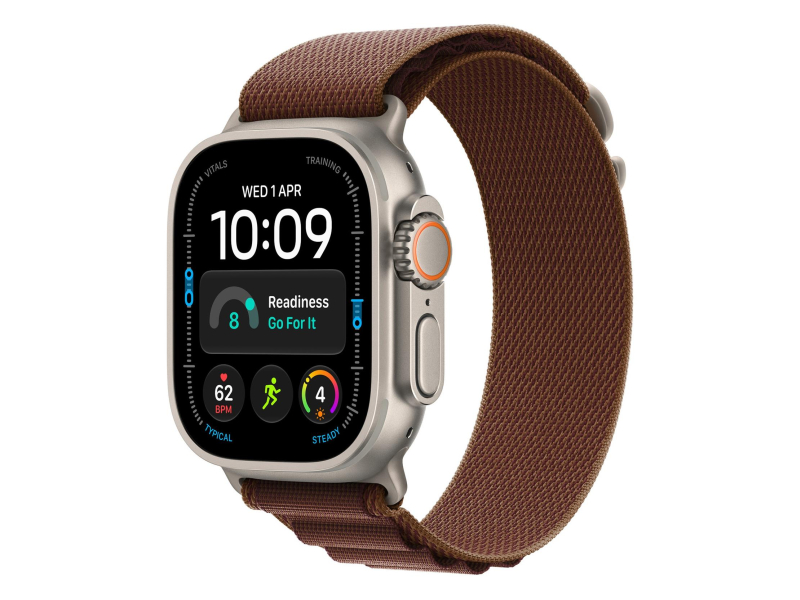 Apple 49mm Burgundy Alpine Loop - Small - Natural Titanium Finish