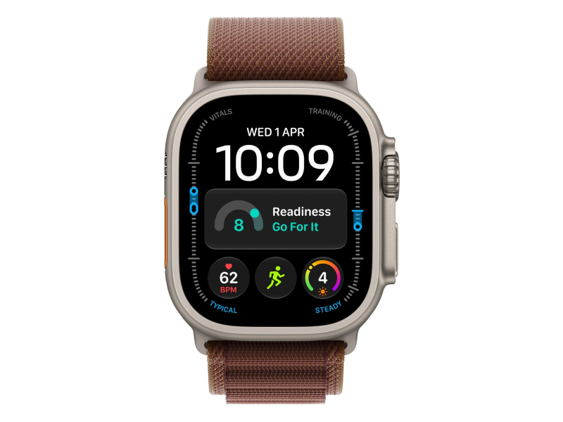 Apple 49mm Burgundy Alpine Loop - Small - Natural Titanium Finish