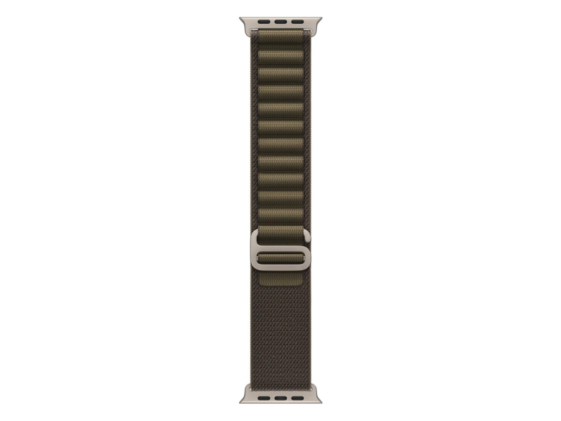 Apple 49mm Dark Olive Alpine Loop Small - Natural Titanium
